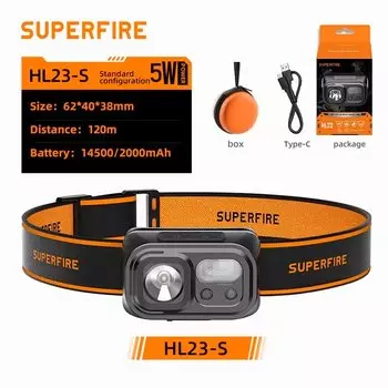 SUPERFIRE мини налобный фонарь