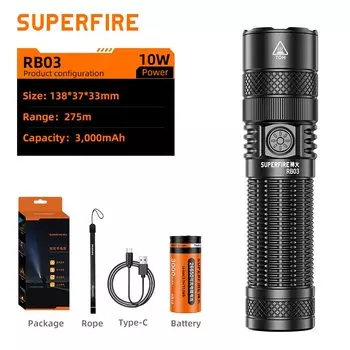 SUPERFIRE RB03 фонарик 1000 люмен
