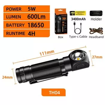SUPERFIRE TH03 налобный фонарь 600 люмен
