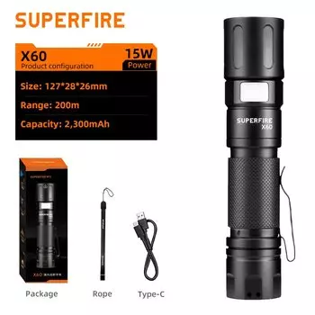 SUPERFIRE X60 LED Фонарик