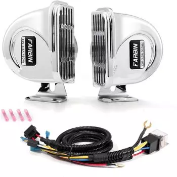 Супергромкий автомобильный гудок из нержавеющей стали FARBIN 304, 12 В, водонепроницаемый Электрический гудок для морской улитки, фотокатера, автомобиля