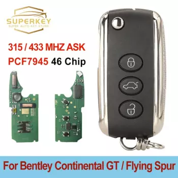 SUPERKEY 315 МГц 433 МГц 46 чип без ключа флип смарт-ключ для Bentley Continental GT Flying Spur KR55WK45032
