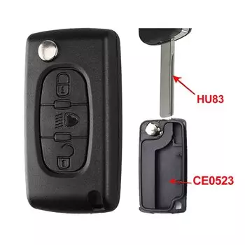 SUPERKEY флип-чехол для дистанционного ключа автомобиля для Citroen C2 C3 C4 C5 C6 Xsara Berlingo для Peugeot 207 307 308 407 607 807 HU83 VA2