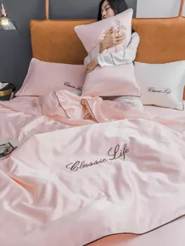 Супермягкий удобный комплект постельного белья розового цвета с вышивкой, пододеяльник, Королевский высококачественный Комплект постельного белья, пододеяльник, Комплект постельного белья, размер King