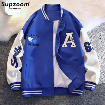 Supzoom 2023 Новое поступление брендовая одежда с вышивкой куртка-бомбер мужская бейсбольная свободная повседневная верхняя модная весенняя и осенняя куртка