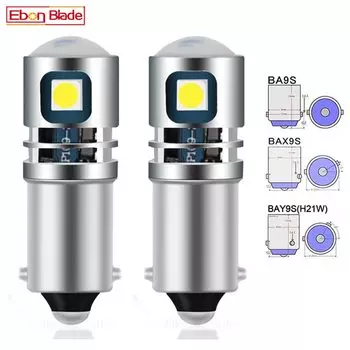 СВЕТОДИОДНАЯ Лампа BA9S T4W, для светильник них противотуманных фар, 2 шт., 12 В, 24 В, BAX9S, H6W, H5W, BAY9S, H21W
