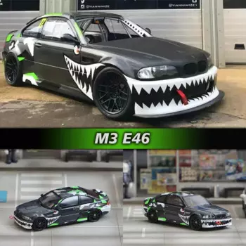 SW в наличии 1:64 E46 M3 Shark Diecast Коллекционная модель автомобиля коллекция миниатюрных игрушек машинок уличное оружие