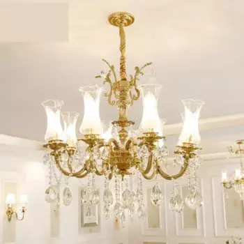 Свадебное украшение, медная стеклянная люстра Lampadario, люстра для ресторана, гостиной, Золотая люстра, вилла, приспособление для отеля