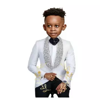 Свадебные костюмы для мальчиков, смокинги, высококачественная одежда с цветочным узором для мальчиков, одежда с бисером и кристаллами, шаль с лацканами, формальный детский костюм, пиджак, брюки