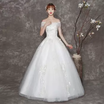 Свадебные платья с вырезом лодочкой для невесты, классическое свадебное платье с открытыми плечами, элегантное кружевное тюлевое длинное платье Vestidos De Novia по индивидуальному заказу