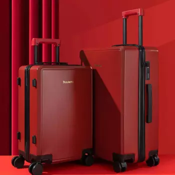 Свадебный чемодан для невесты, красный чемодан на колесиках, Свадебный чемодан для dowry, Свадебная коробка с паролем 20/26