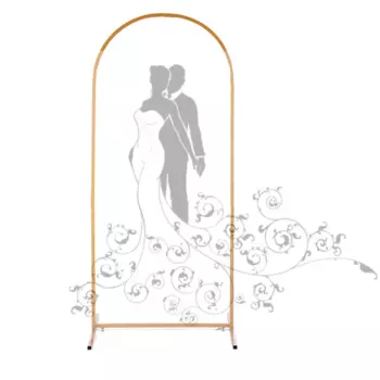 Свадебный фон для фотосъемки с подставкой из искусственных цветов и воздушным шаром