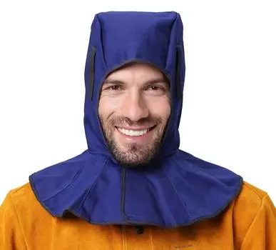 Сварочная капот моющийся огнестойкий хлопок полная защитная Сварка огнезащитная Крышка для сварочного шлема