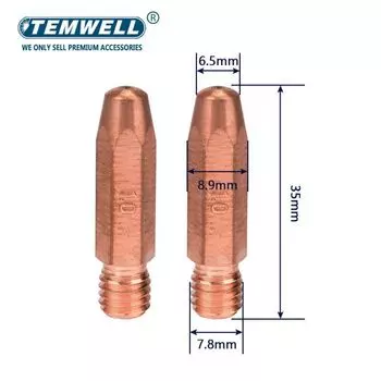 5 шт. Kemppi 42 Вт Тип MIG Сварочная контактная насадка наконечник M8 * 35 мм для 42 Вт сварочная фоторучка сварочный пистолет