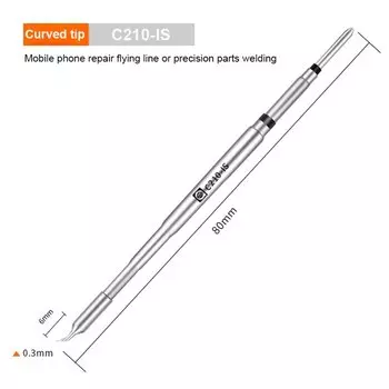 Сварочная железная головка AMAOE C210 C245 для фотостанции, многослойный гальванический прямой/Изогнутый наконечник