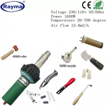 Сварочные инструменты Rayma для пола, пистолет для сварки горячим воздухом из Китая 110/230 В 50 Гц 1600 Вт, комплект для сварки пластика