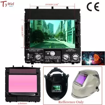 Сварочный фильтр TywelMaster 100x73 мм, 4 датчика, автозатемнение