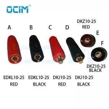 2 шт. Штекерный кабельный разъем и гнездовой разъем Сварочный соединительный кабель 10-25 мм2