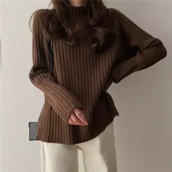 Sweaters Fashion Loose Long Sleeve Women Pullover Casual Basic Solid Office Lady Knitwears Jumper Свитер Женский