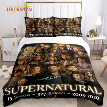 Сверхъестественный Модный комплект постельного белья из трех предметов с изображением фильма, Детские или взрослые постельные принадлежности, пододеяльник, наволочка, Комплект постельного белья, подарок