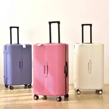 Сверхлегкий чемодан большой вместимости на молнии, тормозной демпфер для багажа, универсальное колесо, мужской и женский чемодан на колесиках 20/28 дюймов