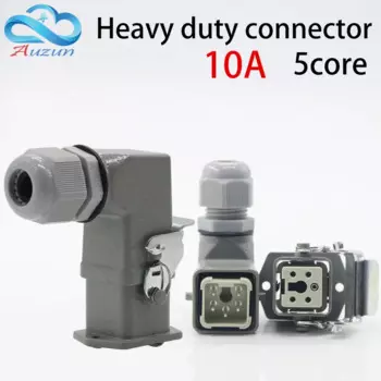 Сверхмощный разъем 5 (4 + 1) core 10A 250V HA-005-1, налокотник с горячим канальным потоком