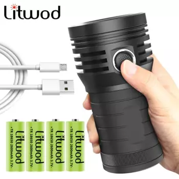 litwod XHP90.2 Тактический Фонарик 3 шт. Черный