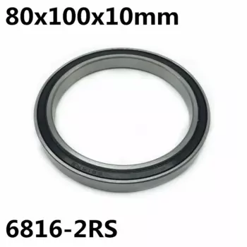 Сверхтонкие радиальные шарикоподшипники 6816-2RS, 80x100x10 мм, 1 шт., 6816RS 6816