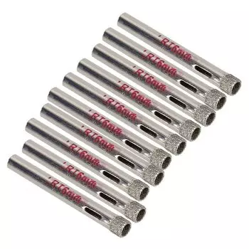 10 шт. 6 мм сверла с алмазным покрытием для керамической плитки и стекла, серебряные сверла для отверстий