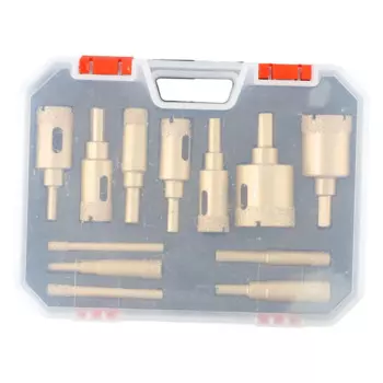 Сверла с алмазным покрытием, 6-35 мм, 12 шт.