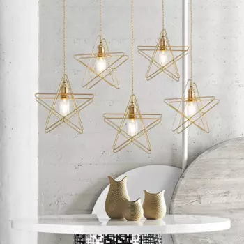 Светильник для гостиной, кафе, кулон, звезда, освещение, новинка, E27 Led, звезда, подвесной светильник для детей, подвесной светильник для ресторана, бара, lamparas