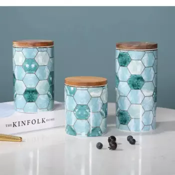 Светильник Роскошная керамическая герметичная банка с крышкой, Кухонный Контейнер для хранения зерен, конфет, кофе, чая