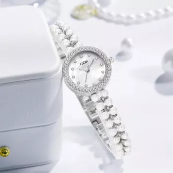 Светильник роскошные женские часы с бриллиантовой Инкрустацией В Стиле фритилли, нишевые китайские высококачественные часы с ремешком из бисера, женские кварцевые часы-браслет