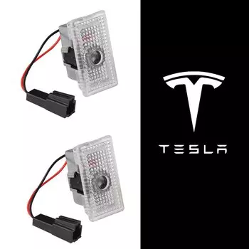 Светодиодная эмблема двери автомобиля, лампа приветствия, лазерный проектор, аксессуары для Tesla Model 3 Model Y Model S Model X, катушка для кибергрузовика