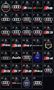 Светодиодная Автомобильная дверь, 2 шт., HD, лазерный проектор, люстра для Audi S Line A3 8L 8P TT Mk2 RS A6 C7 A1 A5 Q3 A4 B8 Quattro