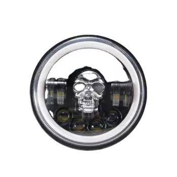 Светодиодная фара дальнего и ближнего света DRL 48 Вт, водонепроницаемая 7-дюймовая фара в форме круглого черепа для вождения, фара для джипов, Wranglers, внедорожников, грузовиков