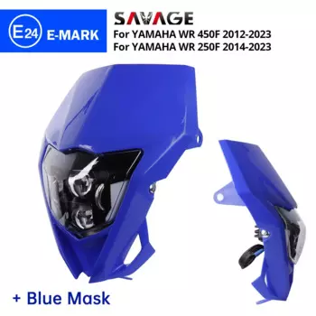 Светодиодная фара E24 для мотоцикла YAMAHA WR450F WR250F 2014-2024, передняя фара в сборе для велосипеда-внедорожника, дальнего и ближнего света WR 450F 250F