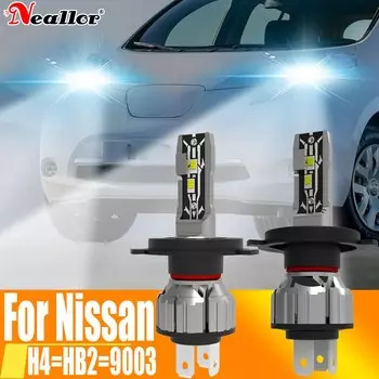 Светодиодная фара H4 Canbus HB2 9003, Автомобильная лампочка, лампа головного света 12 В 55 Вт для Nissan X Trail T31 Pathfinder R51 Juke Note Navara Leaf