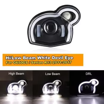 Светодиодная фара мотоцикла для BMW G650GS/Sertao R13 2011-2017 Hi/Low Beam DRL Devil Eye Lamp