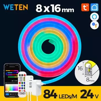 Светодиодная гибкая RGBIC лента Weten для Alexa Google Home