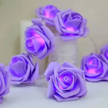 Светодиодная гирлянда фиолетовая роза Sckday