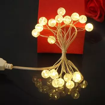 Светодиодная гирлянда TIKLEE серебристая 2 метра