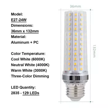 E14 E27 12w 16w 20w 24w 40w Led Кукурузная лампа 220v Внутреннее освещение 2835 / SMD 110v Холодная / теплая / нейтральная / белая люстра
