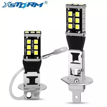 Светодиодная лампа 15SMD 2835, 2 шт., супер яркая, H1 H3, противотуманные фары, 6000 К, белые, для вождения, ходовые огни, автомобили, 12 В