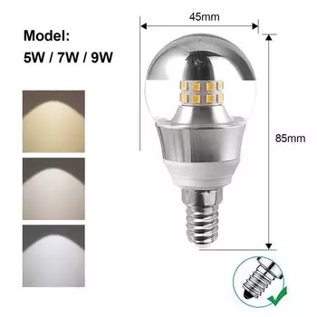 Светодиодная лампа Aoyuansea E27/E14 полусеребряная 5/7/9 Вт теплый свет