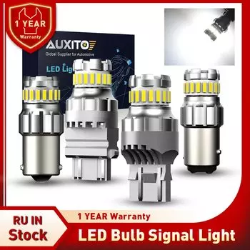 Светодиодная лампа AUXITO 2X P21W 1156 BA15S BAY15D W21/5W T20 7443 Canbus без ошибок 3157 P21/5W T15 T25 6500K, белый автомобильный фсветильник заднего хода DRL