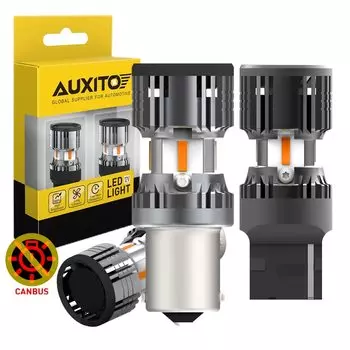 Светодиодная лампа AUXITO WY21W с Canbus, 2 шт., без ошибок, без Hyper Flash, 1860 SMD, Ba15s, Bau15s, 1156, светодиодная лампа, янтарсветильник указатель поворота