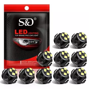 Светодиодная лампа Canbus T3, 10 шт., чипы 2SMD 2016, индикатор освещения салона автомобиля, лампы для подогрева приборной панели, 12 В, белого цвета