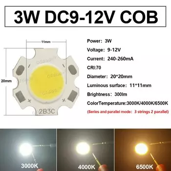 Светодиодная лампа COB OTdiode 3-10 Вт 20 мм