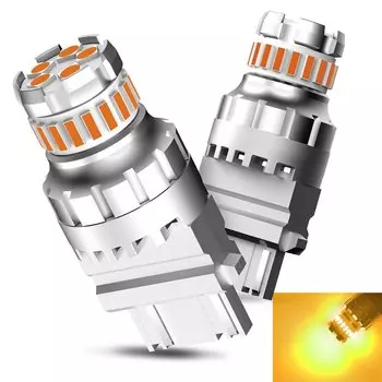 Светодиодная лампа для дневных ходовых огней AUXITO, 2 шт., P27/7 Вт, Canbus 3157, 3357, P27W, T25, для Jeep Grand Cherokee, янтарные, 2011 г.